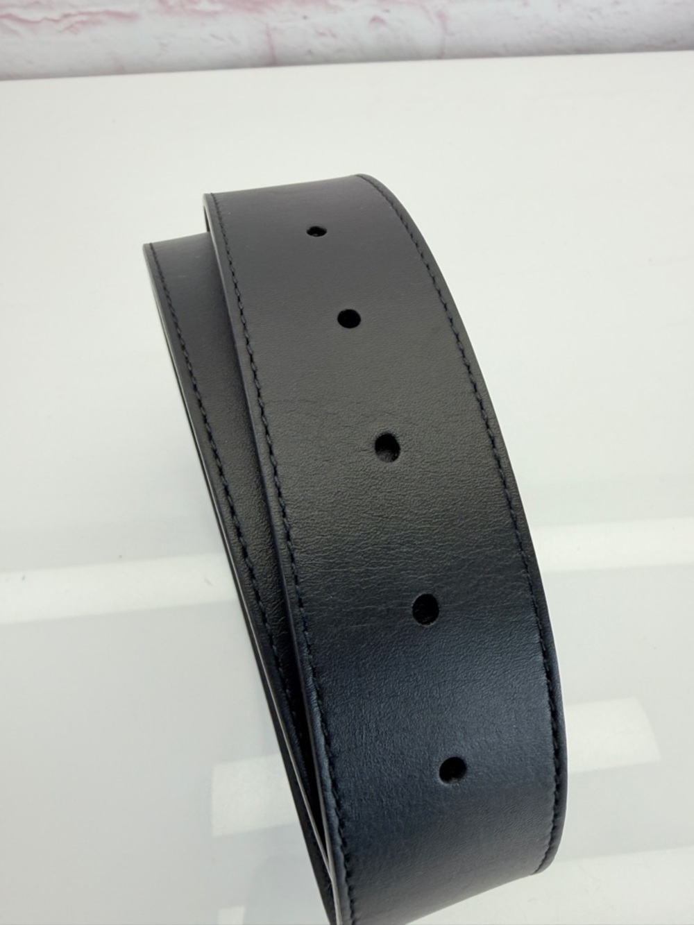 Gucci 2015 Re Edition Wide Leather Belt Gg Double Marmont Black 400593 80/32 - Picture 5 of 10